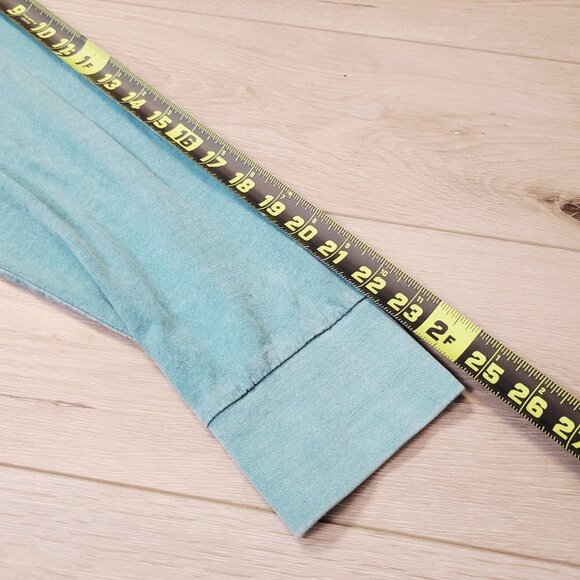 Y2K American Eagle Mens AE Vintage Wash Long-Sleeve Graphic T-Shirt Size XL Teal - Picture 7 of 8